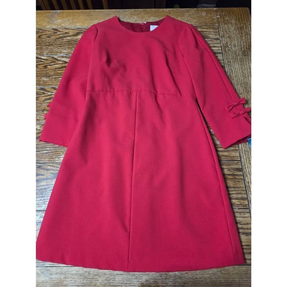 Gal Meets Glam Tatiana Bow Sleeve Sheath Dress in red sz 6